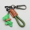 Chaveiro de Filhote de Couro Genuíno Feito à Mão Cordão Anti-Perda Pingente Chaveiro de Carro Bulldog Francês Chaveiro de Corda Trançada