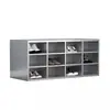 Gabinete de Sapatos de Aço Inoxidável 304 para Oficina sem Poeira, Banco Purificador para Troca de Sapatos, Gabinete de Troca de Sapatos em Grade Multicamada de Lado Único/Duplo para Oficina de Fábrica