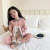 Pijama Infantil para Niños y Niñas, Nuevo Estilo Otoño, Set de Ropa Interior de Dibujos Animados Clase A, Ropa de Casa Elástica de Lana para Bebé 280g