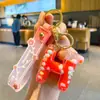 Chaveiro de Letra Criativo Preenchido com Óleo Moda Feminina Colorido Pingente de Bola Flutuante Anel de Chaveiro para Bolsa de Casal
