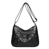 Bolso de Madre de Cuero Lavado Vintage, Bolso Multicapa de Gran Capacidad para Mujeres de Mediana Edad y Mayores, Modelo Nuevo 2026 Bolso Cuadrado Pequeño de Hombro Cruzado