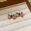 Estilo Pintura al Óleo Jardín de Monet Pendientes de Flor de Amor Perla Pendientes de Temperamento de Moda Lujo Ligero Pendientes de Gama Alta Venta al por Mayor