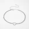 Temperamento Moda Simple Cadena de Garras Collar de Diamante Corazón para Mujer Atmósfera Ins Europea y Americana Collar Gargantilla