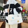 Estilo universitario japonés pequeño fresco antiguo creativo color sólido diy lindo pegatina de dibujos animados niña estudiante bolsa de mensajero