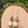 Aretes de Perla Natural Esmalte Mariposa Cloisonné Aretes Retro Elegantes Moda Hechos a Mano Nicho Joyería de Alta Gama