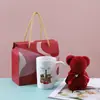 Exquisitos regalos pequeños de actividades de alta calidad y alto valor para niños, taza con apertura de drenaje, toalla de oso, cerámica