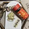 Bolsa Criativa de Couro de Pônei com Zíper Dourado, Mini Bolsa de Armazenamento, Pingente de Chaveiro de Carro, Sensação de Alto Padrão, Design Redondo e Simples