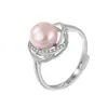 Juego de Perlas de Plata de Ley S925 Transfronterizo para Mujer, Diseño de Nicho, Lujo Ligero, Sensación de Alta Gama, Juego Hueco de 3 Piezas, Accesorios DIY, Base de Plata