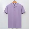 Camisa Polo de Algodón Merceizado Personalizada para Hombre Camisa Elegante de Manga Corta Camiseta con Cuello Camisa Polo de Color Puro Elegante para Negocios
