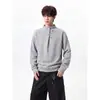 En stock, novedad otoño 2026 sudadera de manga larga irregular con botones de algodón chino para hombre, chaqueta casual holgada de alta gama