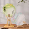 Leque de Papel de Seda Laqueado Atualizado para PVC com Frases Auspiciosas, Popular em Áreas Turísticas, para Caligrafia e Pintura, Itens Culturais e Criativos