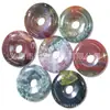 Colgante Hebilla Huaigu Ping An de 30 mm Gema Natural Cristal Ágata Multicolor Accesorios Colgantes para Joyería Ropa DIY