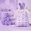 Bolsas de Basura con Cordón Transfronterizas de Lavanda Sin Lágrimas, Bolsas de Plástico Gruesas para el Hogar con Asas, Bolsas de Limpieza Extra Gruesas para Oficina