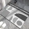 Tapete de Chão Absorvente Cinza Geométrico de Luxo Leve para Banheiro Antiderrapante Resistente à Sujeira Resistente ao Desgaste Fácil de Cuidar Tapete de Chão Tapete de Entrada Nórdico
