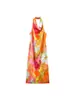 Vestido de Satén de Seda Marca Z Moda Aliexpress Cuello Halter Impreso Texturizado Más Vendido Ropa para Mujer Poliéster Elástico Transfronterizo Europeo y Americano Za