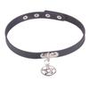 Collar de cuero europeo y americano estilo coreano collar simple pentagrama colgante de aleación cadena de clavícula joyería