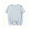 Camiseta de Manga Corta con Bordado Sencillo de Poni, Ligera y Transpirable de Lyocell, Corte de Hombro Regular, Adelgazante, Top Casual Versátil de Cuello Redondo para Verano