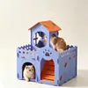 Casa de fieltro de doble capa tipo castillo para gatos, para jugar, dormir y rascar. Castillo escondedero multifuncional para mascotas, tamaño: 53 cm de largo, 48 cm de ancho, 68 cm de alto