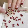 [Estilo Picante] Joyería para Uñas Francesas con Lazo de Leopardo Mini Lazo de Vino Joyería de Pintura de Aleación