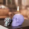 Moldes de Resina DIY de Amapola para Halloween para Calaveras con Patrón de Llama Grandes, Medianos y Pequeños Adornos de Yeso para Velas
