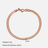 Pulseras de Moda Europea y Americana de Acero Inoxidable para Mujer Celebridad de Internet Popular 3mm/4mm/5mm Pulsera de Cadena de Serpiente Plana Joyería al Por Mayor