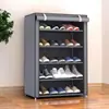 Zapatero Simple con Múltiples Niveles de Tubos de Acero, Zapatero a Prueba de Polvo para Dormitorios de Estudiantes y Uso Doméstico, Zapatero Resistente y Económico
