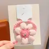 Lazo para el pelo de tela con forma de corazón y flor para niños, Cuerda para el pelo de bebé, Banda elástica de alta elasticidad, Lazo para moño, Accesorio para el pelo de niñas