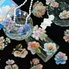 30 Piezas de Compra Directa Transfronteriza Pegatinas Vintage de Flor de Lámina Láser para Mascotas para Decoración de Diario, Pegatinas Florales Coloridas
