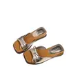 Pantuflas de moda para mujer estilo francés 2026, nuevo modelo de verano para usar al aire libre, versión coreana con lazo y punta cuadrada, sandalias versátiles sin cordones