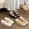 Sandálias Anabela de Salto Alto Simples Retrô 2026 com Solado Grosso para Mulheres Baixas, Estilo Francês de Verão Novo Modelo, Sandálias de Encaixar para Uso ao Ar Livre