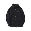 Camisa Retro de Pana para Hombre, Marca de Moda, Estilo de Alta Gama Bordado de Primavera, Camisa Fresca y Elegante, Chaqueta Japonesa Estilo Hong Kong