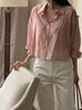 Camisa Fina Transparente de Tencel con Mangas Largas para Mujer Venta de Liquidación Primavera/Verano 2025 Nuevo Top Holgado Transpirable Vergam*T