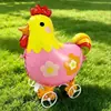 Carrito infantil con luces y para tirar, con globos de papel de aluminio, diseños de gato, elefante, león, suministro al por mayor para mercados nocturnos, superventas