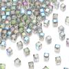 Cristal quadrado frisado acrílico transparente buraco reto contas soltas pulseira espaçador diy acessórios de jóias artesanais