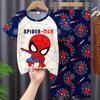 Pijama de Verano para Niños de Tailandia, Camiseta de Manga Corta y Pantalones Cortos, Delgado, Infantil, Nuevo 2025, Ropa de Casa para Niños, Traje para Niños Medianos y Grandes