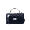 Bolso de nicho estilo coreano con cierre de cadena, nuevo bolso de hombro de moda con estampado de diamantes, versátil y elegante para ir al trabajo, bolso cruzado cuadrado pequeño