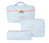 Bolsa de cosméticos portátil gran capacidad floral pequeño almacenamiento portátil algodón acolchado flor linda ins viaje estudiante