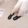 Zapatos de Cuero para Mujer Planos, Estilo de Nicho, Moda, Corte Profundo, Punta Dividida, Tejidos a Mano de Cuero Genuino, Otoño