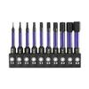 Juego de 10 piezas de cabeza de destornillador de hexágono S2 H1.5-8mm * 50mm cabeza de destornillador para destornillador eléctrico broca para destornillador de taladro eléctrico