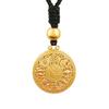 Pendente Flor de Lótus Oca Oito Tesouros Riqueza Cor Dourada Sul-Africana Ouro de Areia Paz Herança Bênção Design Geométrico