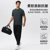 Camiseta esportiva personalizada de fibra de bambu natural, antibacteriana, secagem rápida, solta e respirável, para corrida e atividades ao ar livre, manga curta, masculina 61201