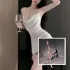 Lencería sexy, camisón sexy con tirantes, fácil de quitar, camisón de encaje morado, uniforme de deseo puro, vestido bodycon push-up, disponible para venta al por mayor