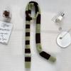 Bufanda de Perro Salchicha de Lana Gruesa de Alta Calidad con Rayas y Bloques de Color para Mujer Estilo Y2K Decorativa de Grado Superior para el Cuello Cálido con Rayas Largas
