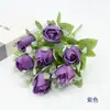 Ramo de Rosas Perla de 7 Cabezas con Centro, Manojos de Rosas para Arreglo de Escena de Boda, Arreglo Floral para Hogar, Tienda, Decoración de Sala de Estar