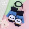 Luvas Infantis Outono e Inverno Quentes Forradas com Lã de Bebê Espessadas de Tricô para Menino Menina Dedos Inteiros Penduradas no Pescoço de Pelúcia à Prova de Frio para Crianças Pequenas