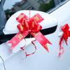 Decoração de carro com laço para casamento, arranjo floral para entrega de carro novo, decoração festiva para retrovisor e maçaneta da porta.