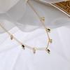 Nina Cross-border Amazon Color Zircon Colar Feminino Europeu e Americano Luz Luxo Personalizado Trendy Square Clavícula Corrente Hot Sale