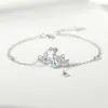 Pulsera Luminosa Original Estrella-Luna-Rosa El Principito Plata Pura 999 Estilo Coreano Nicho Borla Corazón Circonita Joyería