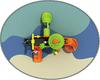 Parque Infantil Slide de plástico Happy Island Combinação Slide Interior e Outdoor Jardim de infância multifuncional Slide grande das crianças