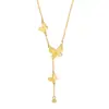 Collar con Borla de Mariposa Láser de Plata de Ley S925 Estilo Genial de Ins Lujo Accesible Dulce Gama Alta Bañado en Oro de 18K Cadena para la Clavícula